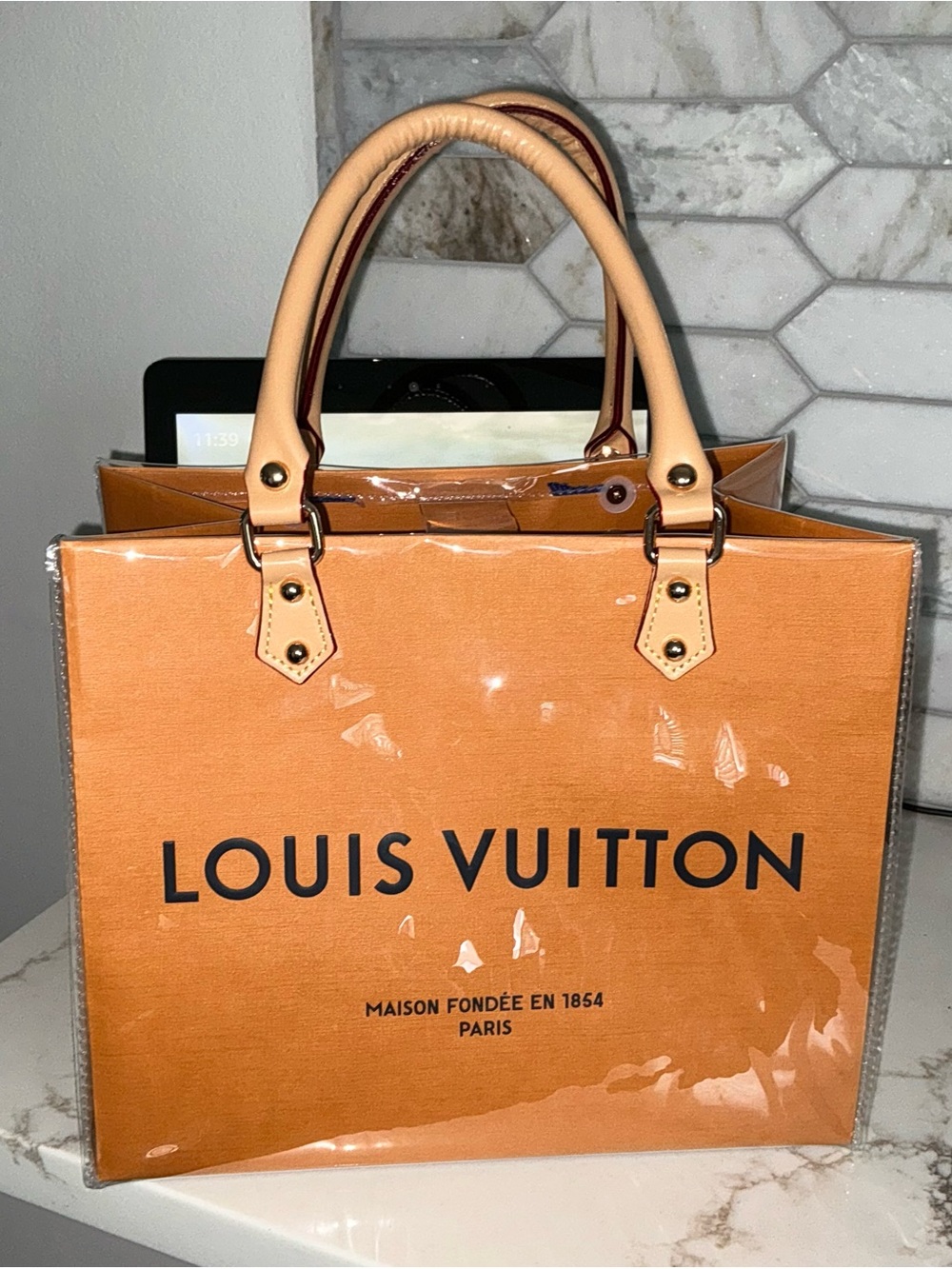 Louis Vuitton Paper Shopping Bag with PVC Protector